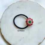 Ruby Flower Jadau Kundan Hair Band