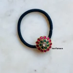 Ruby Green White Jadau Kundan Hair Band